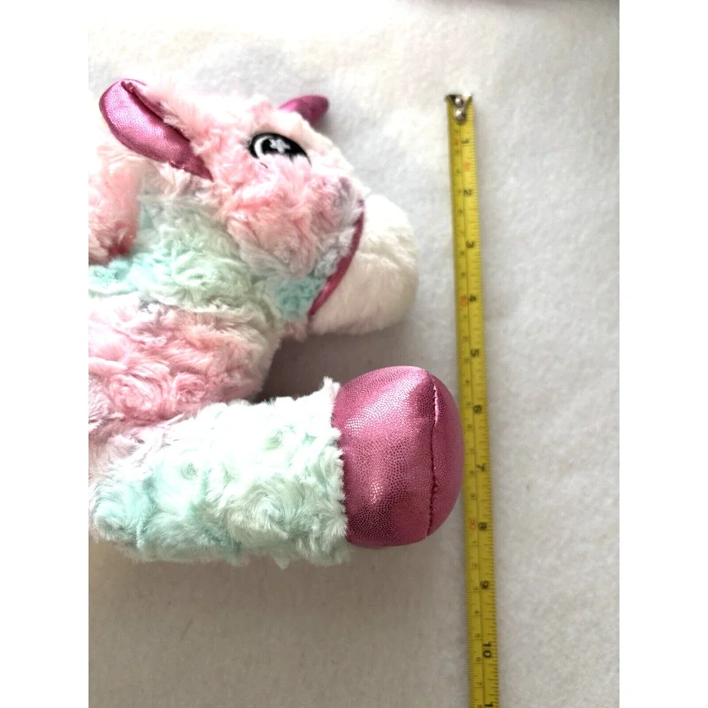 Plush Unicorn Purse with Double Handles Pastel Pink‎ Green Blue Kidcore